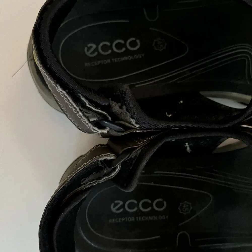 Ecco Yucatan Sandals Mens Shoes Brown Black Offroad Hiking Slingback EU 45 US 11
